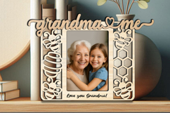 SVG Grandma and Me Photo Frame Bee Honey Summer Grandkids Product Image 3