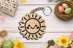 SVG Spring Happy Sun Keychain Laser Gift Accessory Item Home Product Image 3