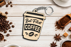 But First Coffee Takeaway Keychain Gift SVG Laser Present Product Image 3