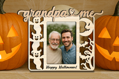 Halloween SVG Grandpa Me Photo Frame Spooky Scary Laser Gift Product Image 3