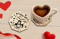 Octagon Happy Valentine Day Coaster SVG Laser Love Romantic Product Image 3