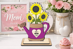 Sunflowers Mother's Day Kid Coloring Gift Laser SVG Ornament Product Image 3