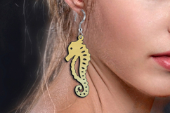 Seahorse SVG Maritime Earrings Laser Gift Ocean Beach Sea Product Image 3