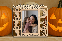 SVG Halloween Nana Picture Frame Gift Laser Cut Present Pic Product Image 3