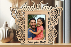SVG Rose Butterfly Dad and Me Photo Frame Home Laser Gift Product Image 3