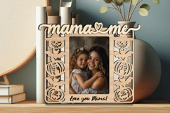 SVG Mama and Me Photo Frame Halloween Ghost Cat Laser Gift Product Image 3