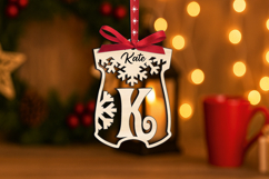 Gift Christmas Letter K SVG Ornament Onesie Laser Alphabet Product Image 3