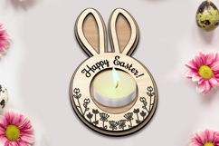 Easter Tea Candle Rabbit Holder Present SVG Laser Bunny Ears Product Image 3