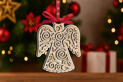 Serenity Holy Angel Ornament Christmas Gift Laser SVG Design Product Image 3