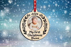 My First Christmas Baby Photo Ornament Laser SVG Present Product Image 3