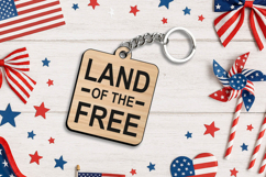 Land of the Free 4th of July Keychain Laser SVG Gift Amercia Product Image 3