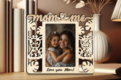 Mom and Me Safari Giraffe SVG Photo Frame Laser Gift Kids Product Image 3