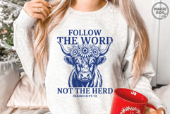 Follow The Word Not The Herd|Retro Christian Country|Cattles Product Image 3