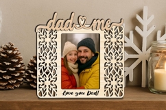 Snowflake Dad and Me SVG Photo Frame Christmas Laser Present Product Image 3