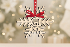 Letter G Christmas Ornament Gift Alphabet Monogram Laser SVG Product Image 3