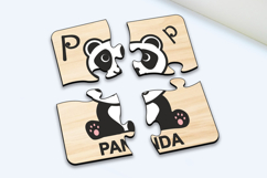Panda Kid Puzzle Baby Game Child Play SVG Letter P Laser Product Image 3