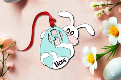 Letter H Bunny Easter Basket Name Tag SVG Laser Present Gift Product Image 3