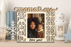 Penguin Christmas Mama and Me SVG Photo Frame Laser Present Product Image 3