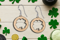 Cutout Earrings St Patrick's Day SVG Luck Present Laser Gift Product Image 3