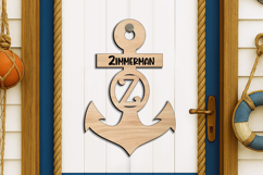 Family Letter Z Door Hanger SVG Alphabet Anchor Nautical Sea Product Image 3