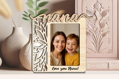 Flowers SVG Nana Photo Frame Home Decor Laser Gift Present Product Image 3