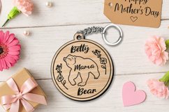 Bear Mama SVG Mothers Day Keychain Flower Gift Laser Present Product Image 3