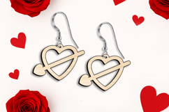 SVG Arrow Heart Romantic Earrings Valentine Gift Laser Love Product Image 3