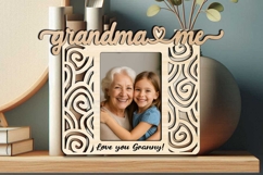 SVG Swirl Abstract Grandma Me Design Laser Gift Photo Frame Product Image 3