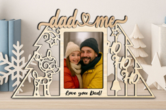 SVG Ho Ho Ho Deer Christmas Dad &amp; Me Photo Frame Gift Laser Product Image 3