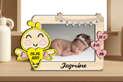 Bee Laser Baby Photo SVG Gift Frame Board Newborn Picture Product Image 3