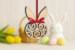 SVG Bunny Ears Easter Ornament Laser Gift Holiday Present Product Image 3