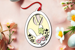 Easter Letter V SVG Gift Bunny Egg Basket Tag Laser Cut Product Image 3