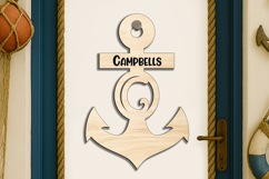 Letter C SVG Door Hanger Anchor Nautical Ocean Home Decor Product Image 3