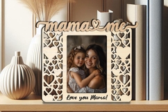 Heart Mama and Me SVG Photo Frame Gift Laser Home Decoration Product Image 3