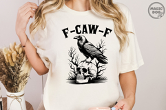 F-Caw-F Raven Skull SVG|Dark Humor Halloween|Gothic Crow Product Image 3
