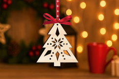 Simple Christmas Tree Ornament SVG Laser Holiday Present Product Image 3