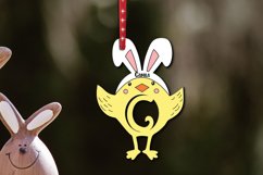 Easter Ornament Letter C Bird Chicken Basket Name Tag SVG Product Image 1