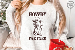Howdy Partner Cowboy Dachshund|Vintage Western Dachshund SVG Product Image 3