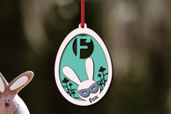 Laser Gift SVG Easter Letter F Bunny Egg Basket Tag Ornament Product Image 3