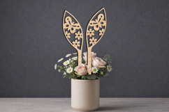 Butterfly Flowers Easter SVG Bunny Ears Planter Laser Rabbit Product Image 3