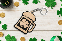 Lucky Charm Beer Mug Keychain SVG Laser Patrick Day Present Product Image 3