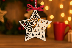Christmas Star Ornament Laser SVG Home Decor Holiday Present Product Image 3