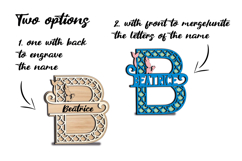 SVG Mermaid Letter B Laser Alphabet Maritime Ocean Sea Decor Product Image 3
