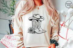 Cowgirl Boots and Flowers|Western Boots|Cowboy Flowers SVG Product Image 3