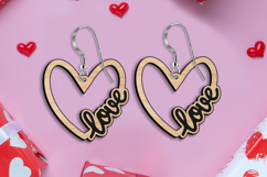 Romantic Love Text Earring SVG Gift Laser St Valentine's Day Product Image 3