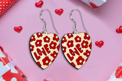 Love Flowers Valentine Earrings SVG Laser Romantic Present Product Image 3