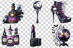 Halloween Witch Gothic Beauty | Watercolor Cosmetics PNG Product Image 3