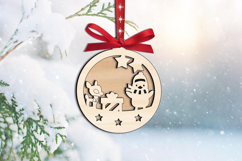 SVG Happy Snowman Deer Christmas Ornament Laser Present Gift Product Image 3