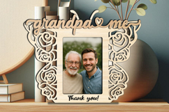Rose Butterfly Grandpa &amp; Me SVG Photo Frame Home Laser Gift Product Image 3