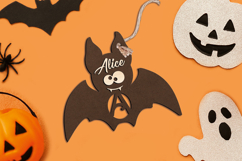 Halloween Monogram Letter A Ornament Tag SVG Alphabet Laser Product Image 3